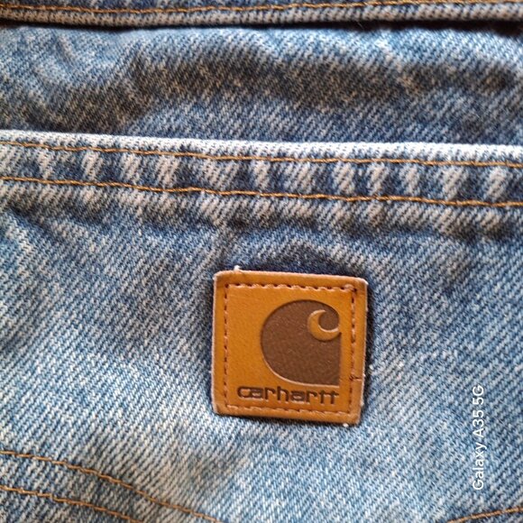 Carhartt Blue Denim Workwear Jeans With Utility Pockets Mens Relaxed Fit Size 36 - Picture 10 of 10